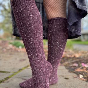 Tweed Knit Diamond Rib Socks