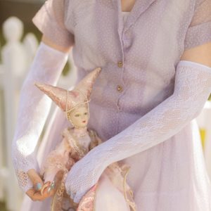 Floral Lace Long Fingerless Gloves