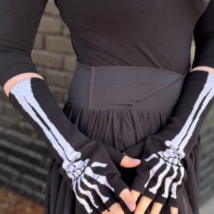 Skeleton Fingerless Gloves